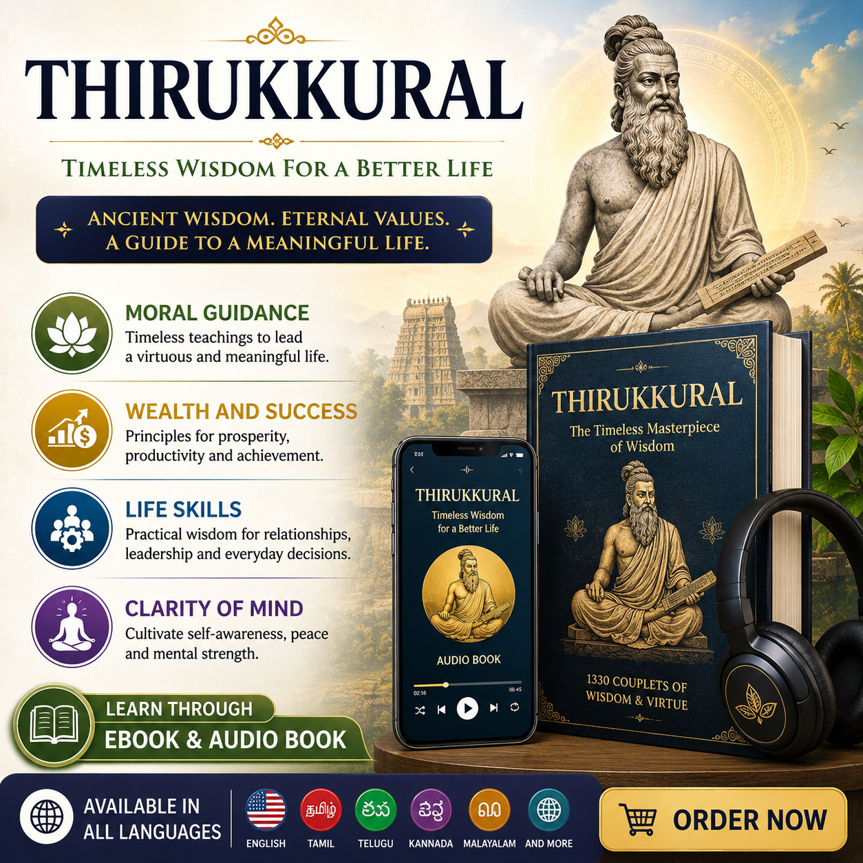 Thirukkural -Moral Guidance, Wealth and Success, Life Skills, Clarity of Mind