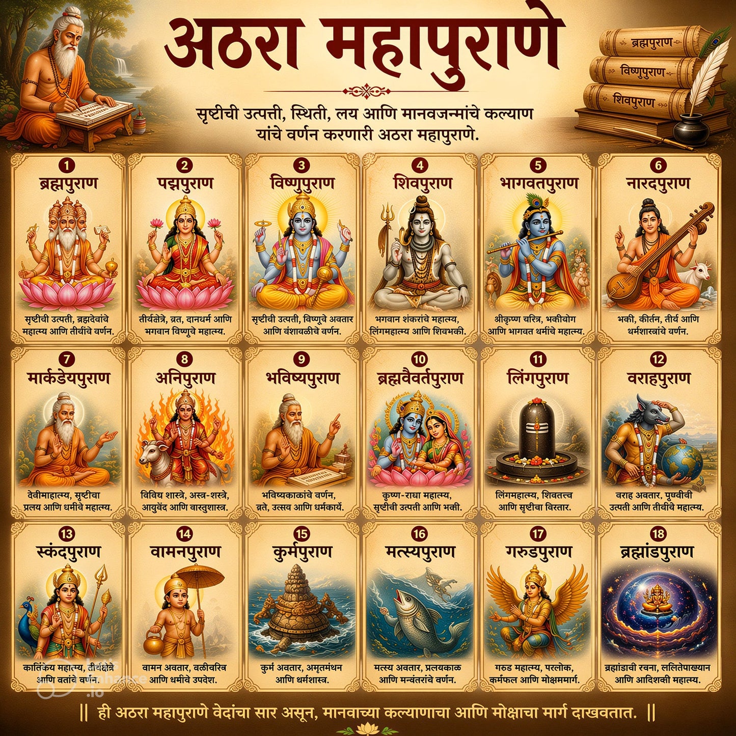 पुराण- भारतीय संस्कृतीचा सर्वात प्राचीन आणि पवित्र ग्रंथ- Puranas